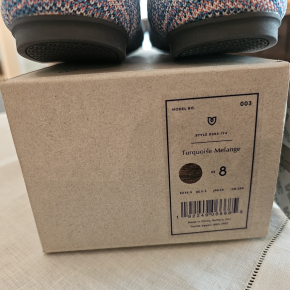 Rothy's The Flat In Turquoise Melange Round Toe Slip-On Flat Womens Shoes Sz 8 - Picture 13 of 14